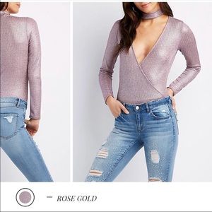 Charlotte Russe Rosegold Bodysuit